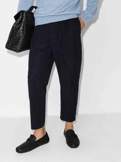 Ferragamo Black Leather Front Loafers