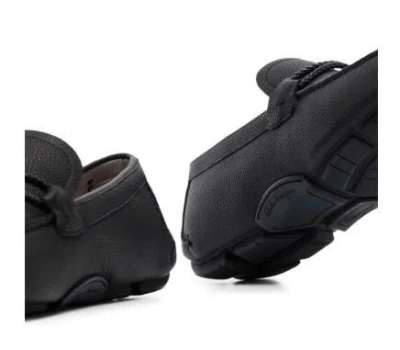 Ferragamo Black Leather Front Loafers