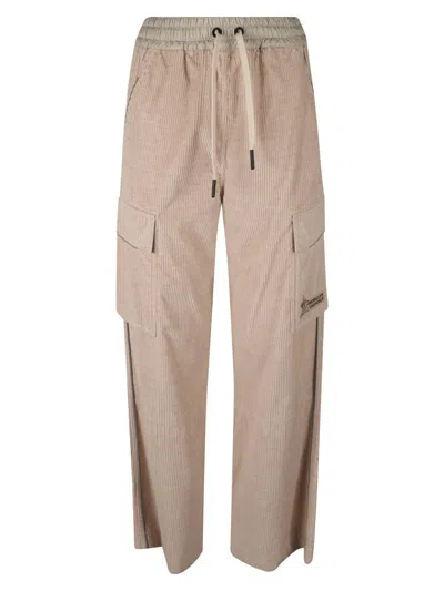 Moncler Beige Elastic Waistband Sweatpants In Neutral
