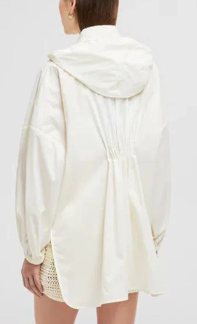 Moncler Water-repellent Shirt With Removable Hood In White