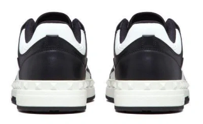 Valentino Garavani Men Two-tone Leather Freedots Sneakers In Black