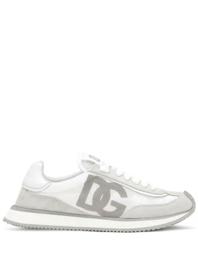 Dolce & Gabbana Dg Cushion Mixed-material Sneakers In Neutral