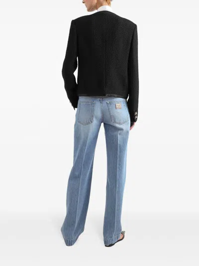 Dolce & Gabbana Straight-leg Blue Jeans With A Distressed Effect