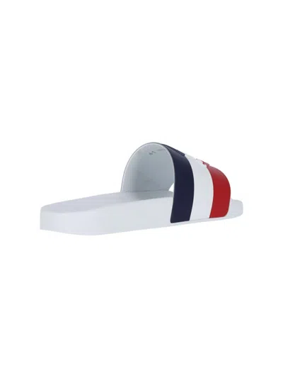 Moncler Basile Embossed Sliders In White