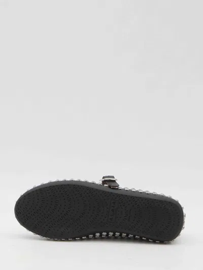 Alaïa Embellished Leather Ballet Flats