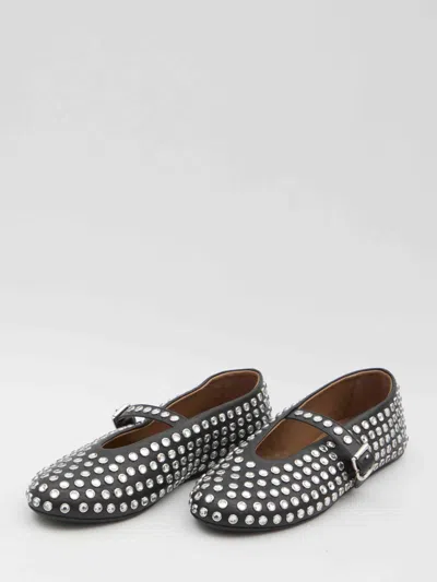Alaïa Embellished Leather Ballet Flats