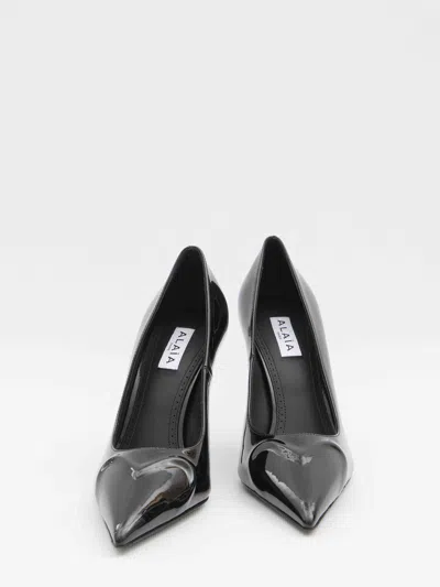 Alaïa Patent Leather Heart Cut Pumps In Black