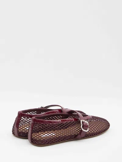 Alaïa Alaia Women Fishnet Ballet Flats In Red