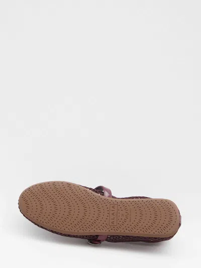 Alaïa Alaia Women Fishnet Ballet Flats In Red