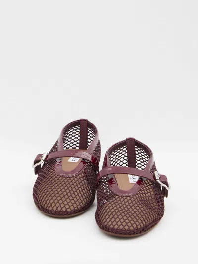 Alaïa Alaia Women Fishnet Ballet Flats In Red