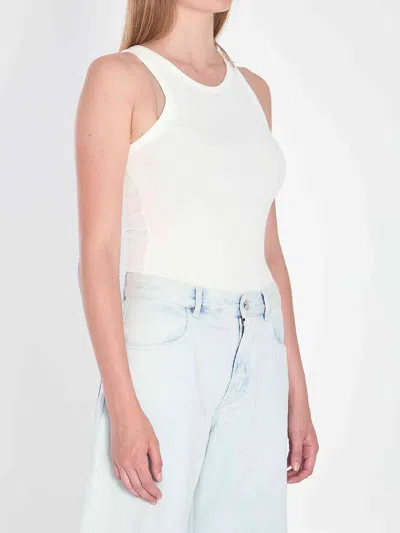 Alaïa Alaia Sculpting Rib Jersey Bodysuit In White