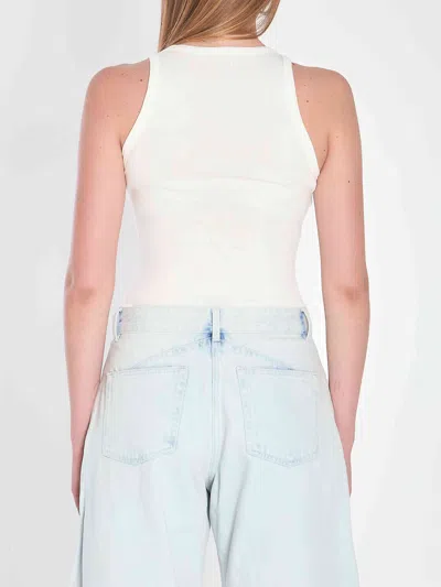 Alaïa Alaia Sculpting Rib Jersey Bodysuit In White