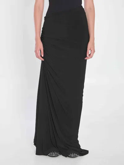 Alaïa Alaia Women Long Draped Jersey Dress In Black