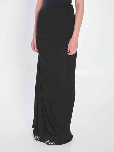 Alaïa Alaia Women Long Draped Jersey Dress In Black