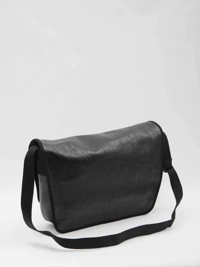 Balenciaga Explorer Leather Messenger Bag In Black