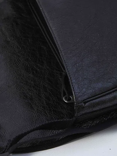 Balenciaga Explorer Leather Messenger Bag In Black