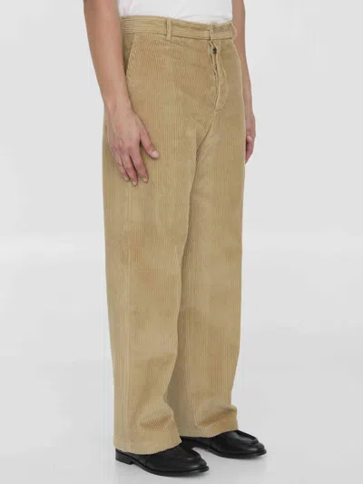 Bottega Veneta Corduroy Trousers In Neutral