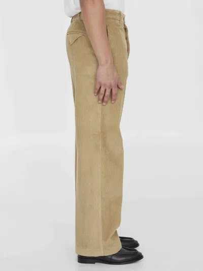Bottega Veneta Corduroy Trousers In Neutral