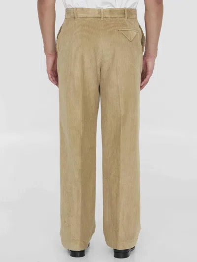 Bottega Veneta Corduroy Trousers In Neutral