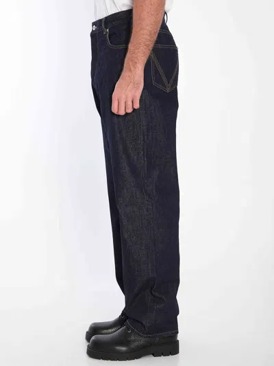Bottega Veneta Men Indigo Wide Leg Jeans In Black