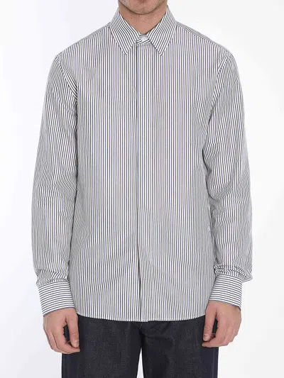 Bottega Veneta Men Camicia Con Logo In Gray