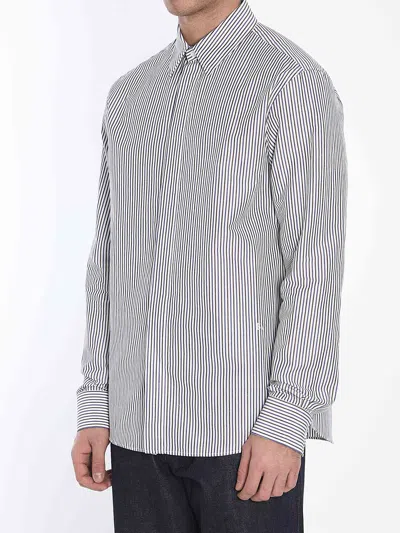 Bottega Veneta Men Camicia Con Logo In Gray
