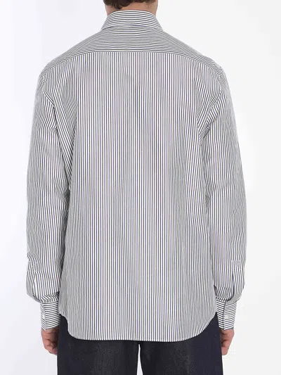 Bottega Veneta Men Camicia Con Logo In Gray