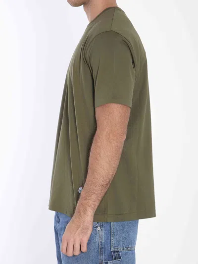 Bottega Veneta Green Crewneck T-shirt With Mushroom Embroidery On The Front In Cotton Man In Green