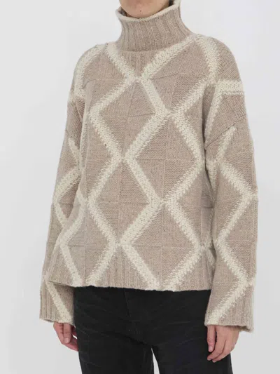 Bottega Veneta Argyle Intarsia-knit Wool Turtleneck Sweater