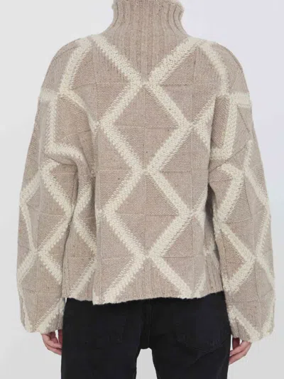 Bottega Veneta Argyle Intarsia-knit Wool Turtleneck Sweater