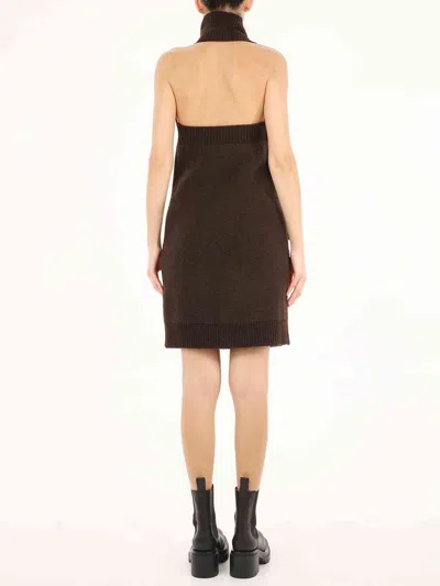 Bottega Veneta Brown One Shoulder Dress