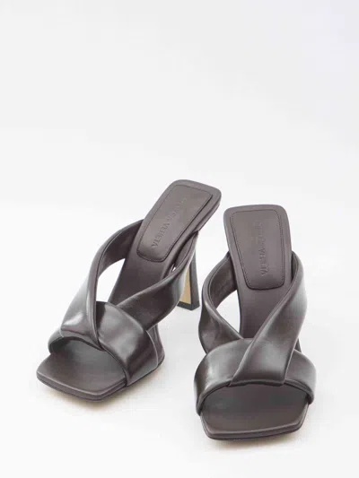 Bottega Veneta Women Brown Riva Mule Sandals