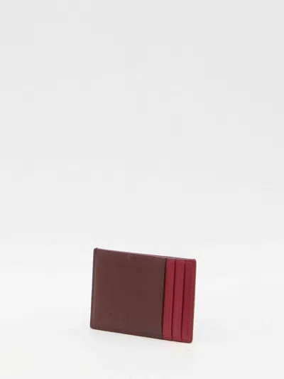 Bottega Veneta Women Burgundy Leather Cardholder