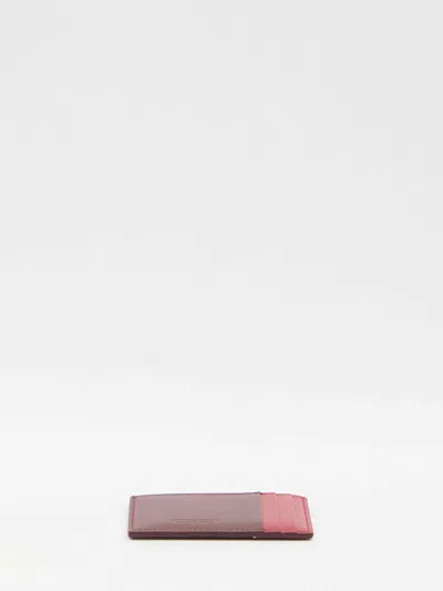Bottega Veneta Women Burgundy Leather Cardholder