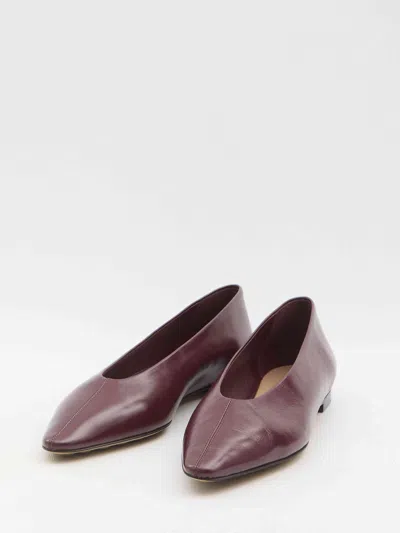 Bottega Veneta Women Burgundy Sofia Ballet Flats