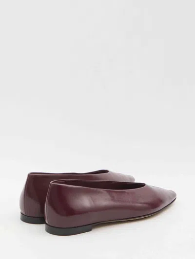 Bottega Veneta Women Burgundy Sofia Ballet Flats