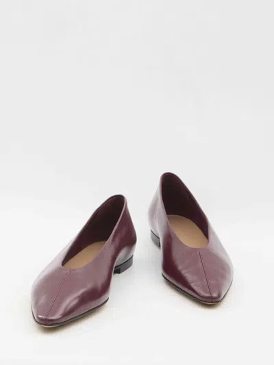 Bottega Veneta Women Burgundy Sofia Ballet Flats