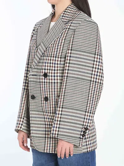 Bottega Veneta Double-breasted Blazer With Structured Cotton Blend In Yellow