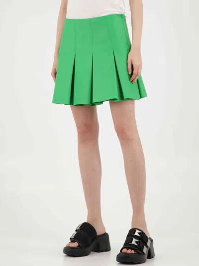 Bottega Veneta Green Leather Skirt