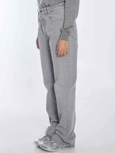 Bottega Veneta Light Grey Flared Jeans In Gold