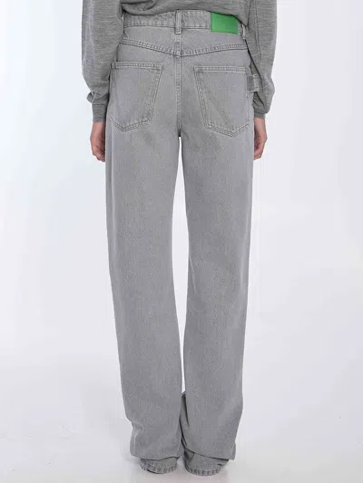 Bottega Veneta Light Grey Flared Jeans In Gold