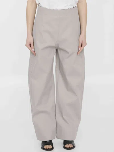 Bottega Veneta Sailor Mid-rise Wide-leg Trousers In Gray
