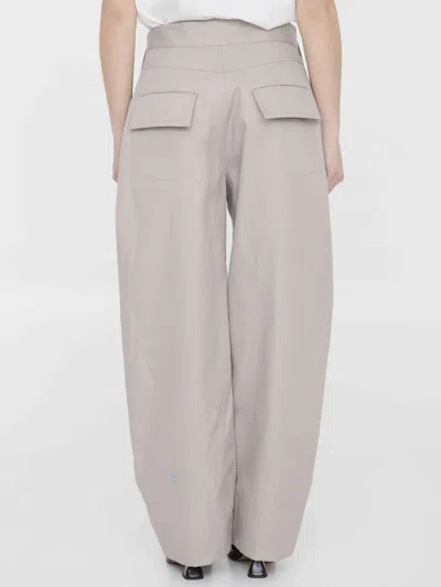 Bottega Veneta Sailor Mid-rise Wide-leg Trousers In Gray
