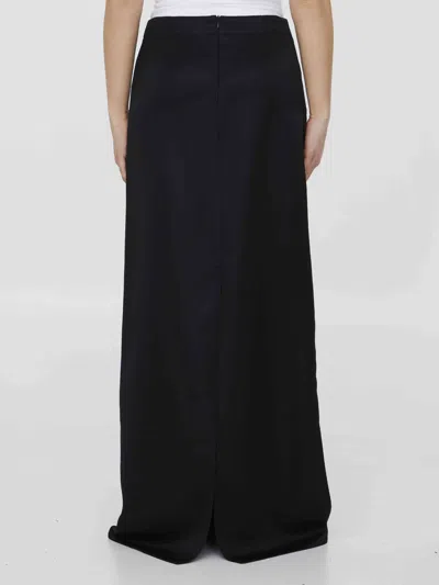 Bottega Veneta Silk Twill Skirt In Black