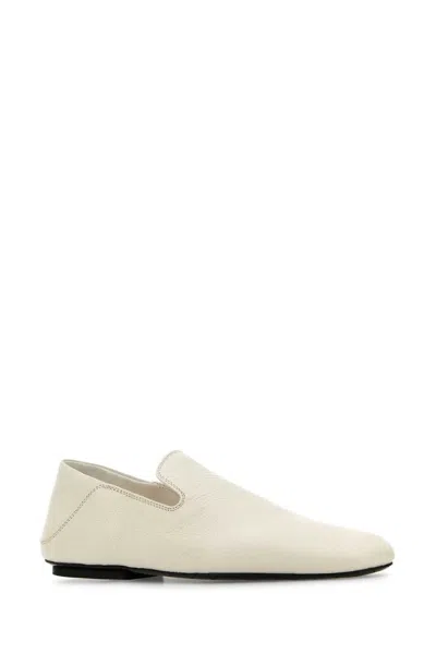 Bottega Veneta Women White Leather Adamo Slippers