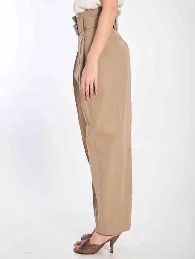 Bottega Veneta Wide Leg Trousers In Brown