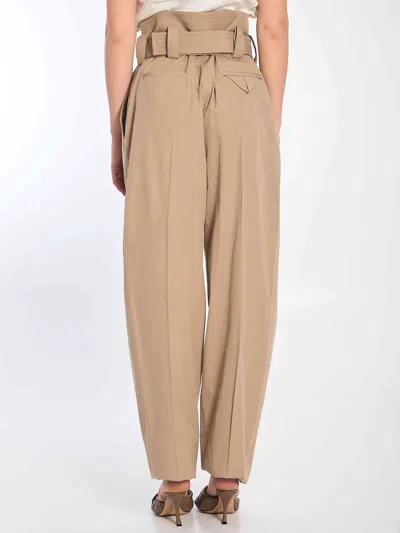 Bottega Veneta Wide Leg Trousers In Brown