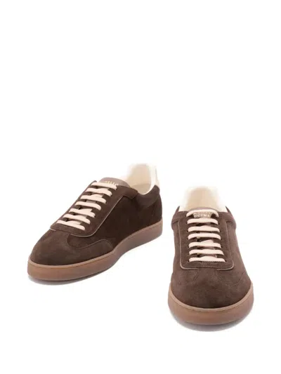 Brunello Cucinelli Men Suede Leather Sneakers In Brown