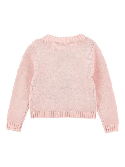 Monnalisa Bow-detail Cardigan In Pink