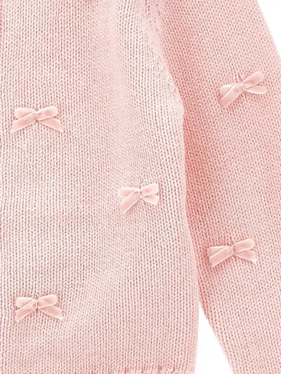 Monnalisa Bow-detail Cardigan In Pink